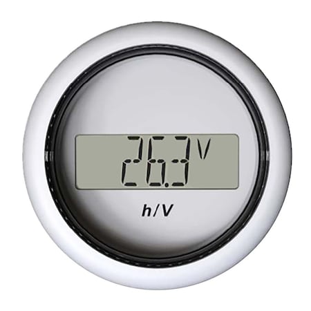 Veratron 52MM 2-1/16in ViewLine Hour Counter-Voltmeter - White B00006302
